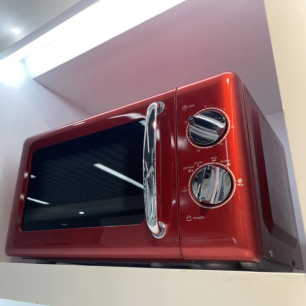 Коммерческий 20L Красный Нержавеющая сталь микроволновая печь для дома с ЖК-дисплеем кухня газовая плита печи