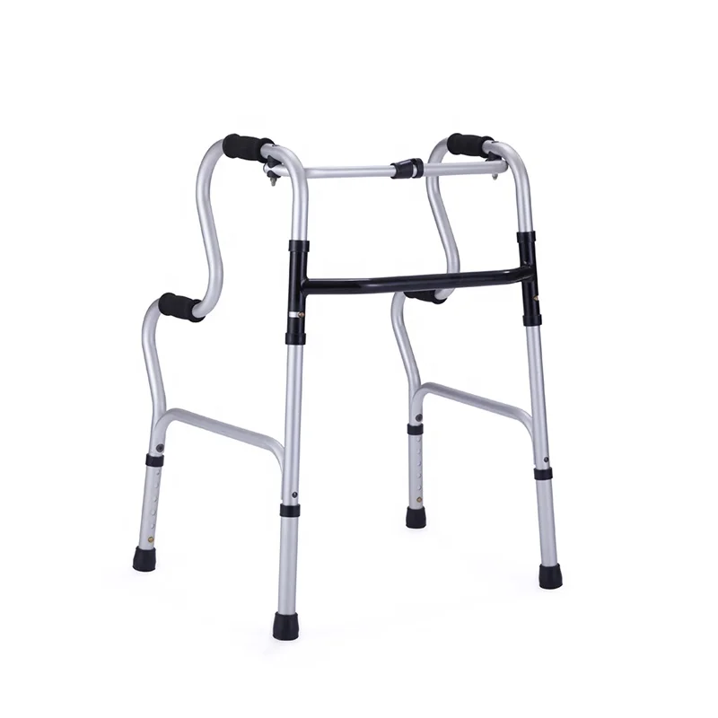 
Модный дизайн, алюминиевая рама емкостью 136 кг, дополнительная поддержка, одно касание, складной, регулируемый по высоте ходунок 