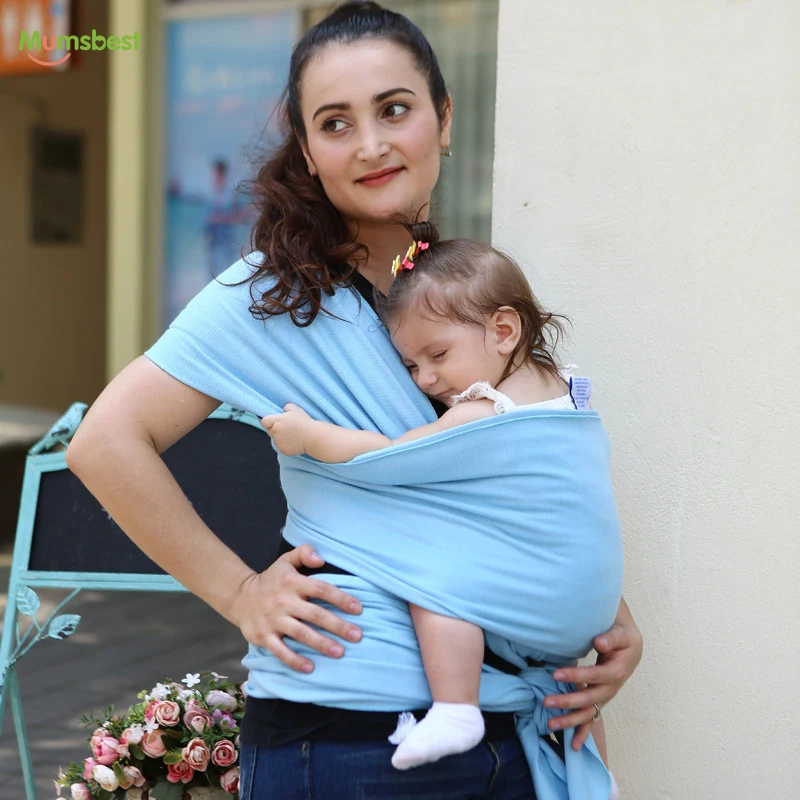 Free Shipping Grey Stretchy Infant Sling Perfect Baby Wrap Carrier for Newborn Babies up to 35 lbs