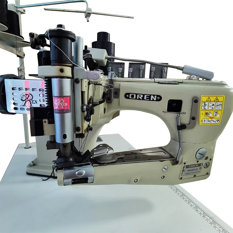 Four needle six thread feed curved arm flat sewing machine Chain sewing industrial sewing equipment  RN6300-D3