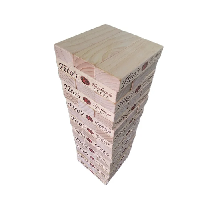 
Wholesale Customized Good Quality Unfinished Pine Wood Giant Tumble Tower 