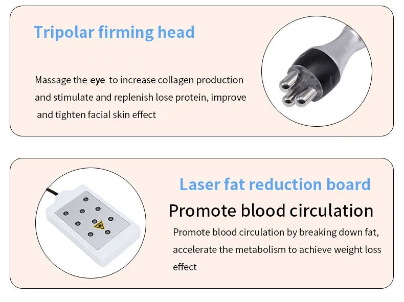 2020 New Arrival ! 6 In 1 40K Ultrasonic Cavitation Vacuum Radio Frequency Laser 8 Pads lipo Laser Slimming Machine for home us