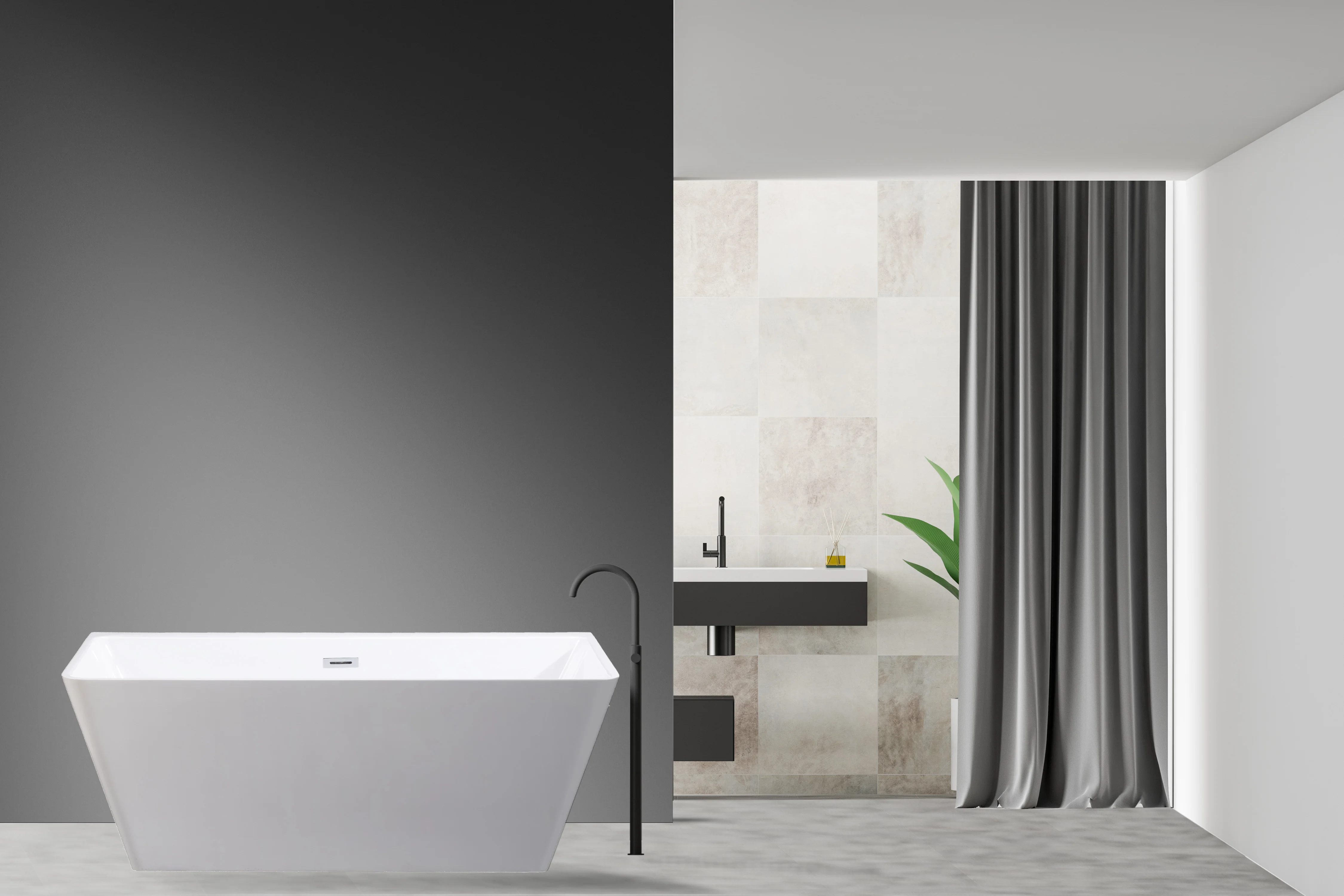 Household multi-size thickened double small apartment deepen bathtub acrylic integrated sitting modern independent bathtub