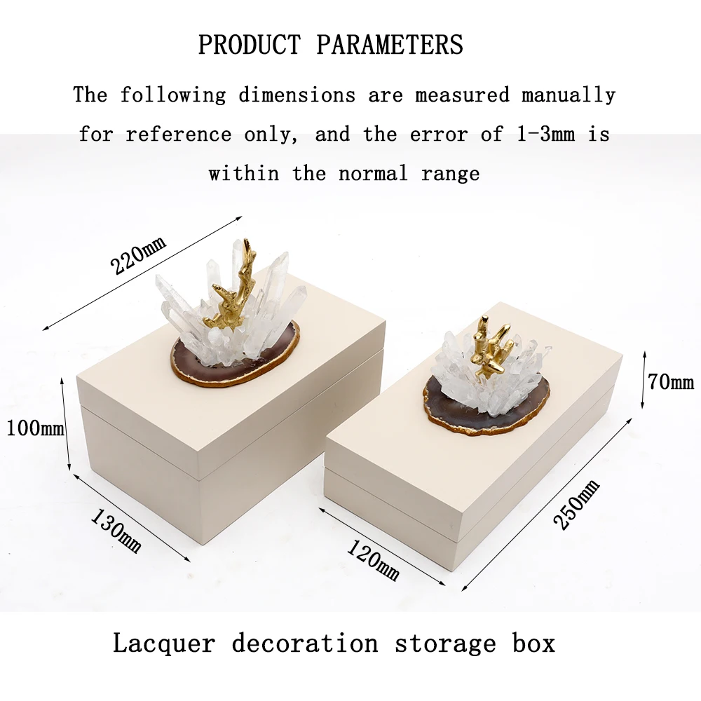 New Customized Modern Home Accessories Bridal Wedding Boxes Decorative Crystal accessories wood Jewelry Box Organizer