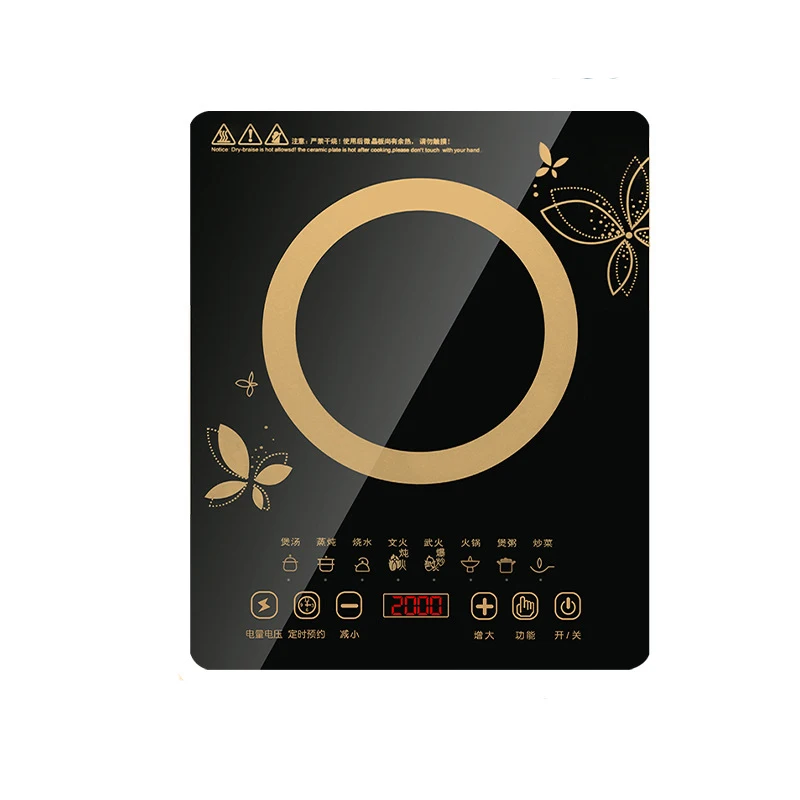Новые мини электрические индукционные плиты Одиночная плита 2000 Вт с сенсорной кнопкой питания