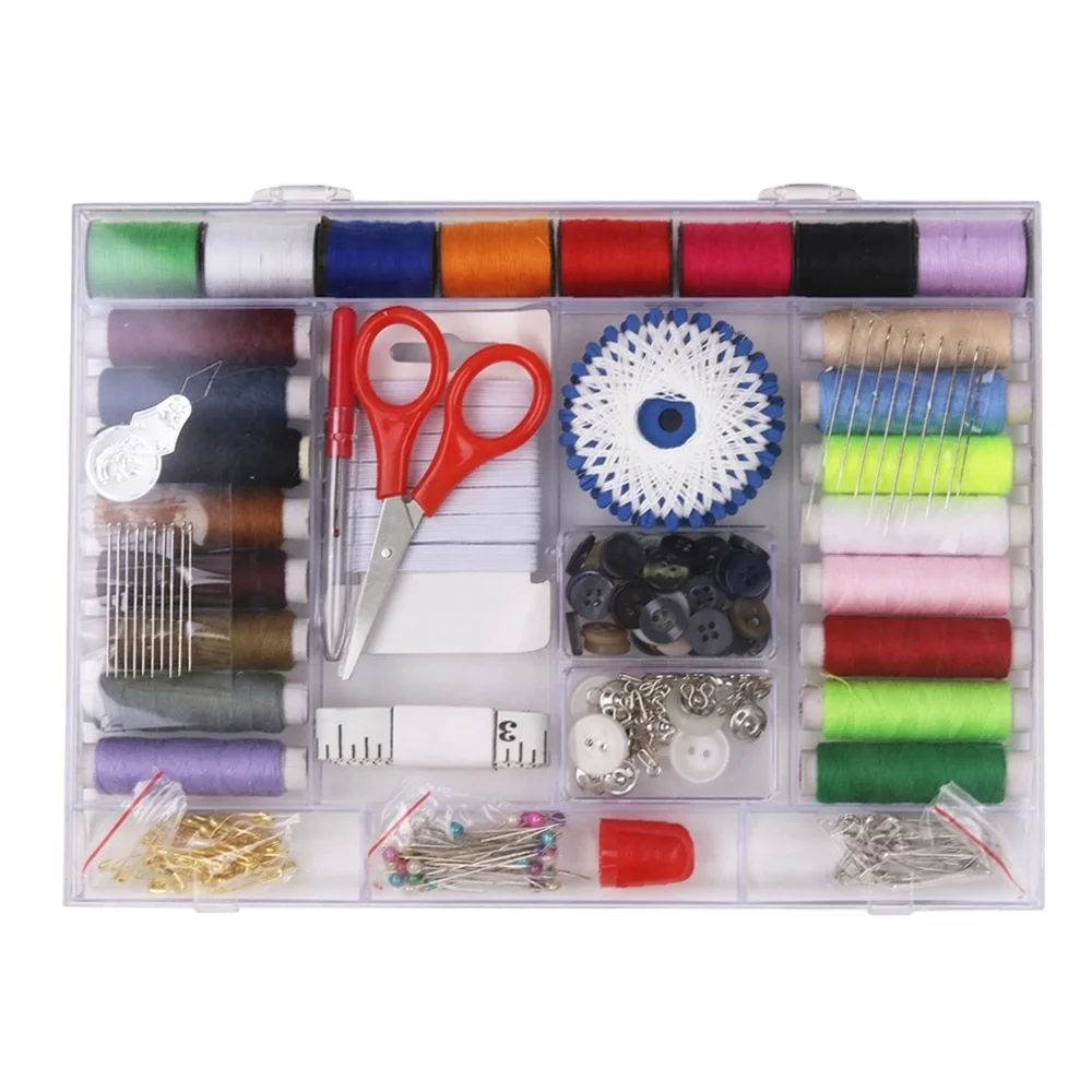 Complete Thread Stitching Plastic Professional Wholesale Hotel Travel Sewing Kit with Thimble Scissors Thread