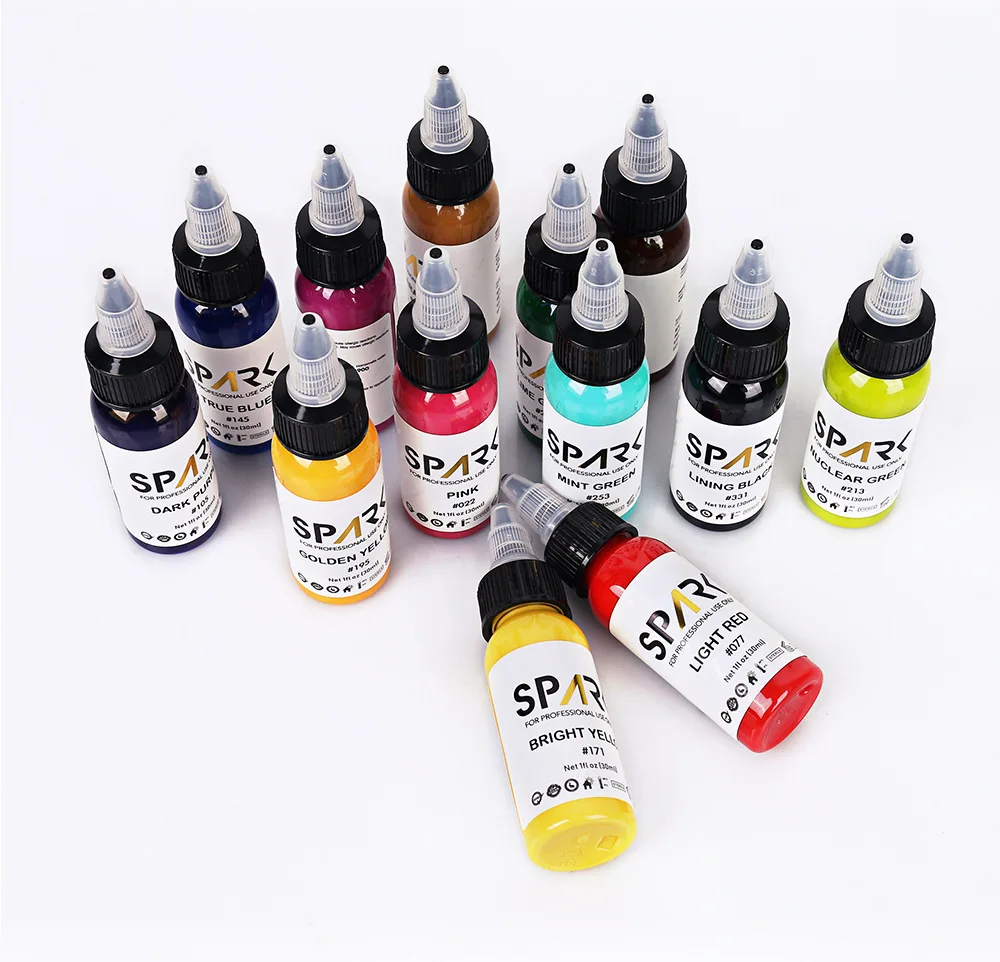 Spark Tattoo Ink 1OZ Newest Professional High Quality Permanent Makeup Body Microblading Easy Coloring Tattoo Inks