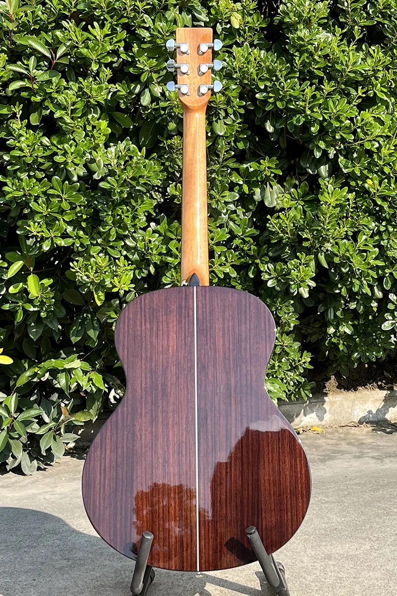 Low price Aiersi handmade high grade 40 Inch SJ style solid spruce top acoustic guitar  glossy steel string musical instrument