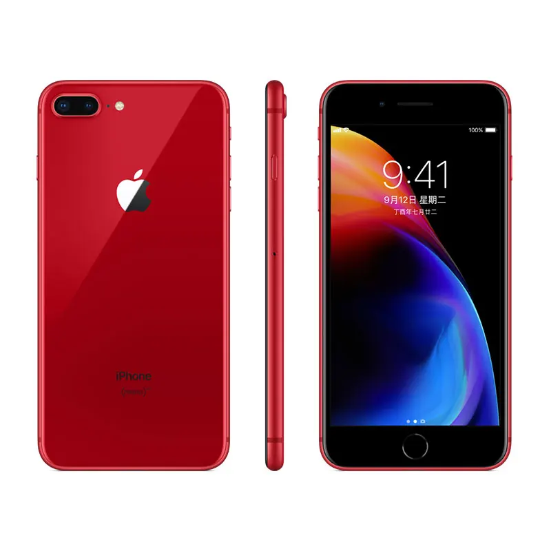 Red used A Grade cell phone 64 GB for Iphone 8 Plus