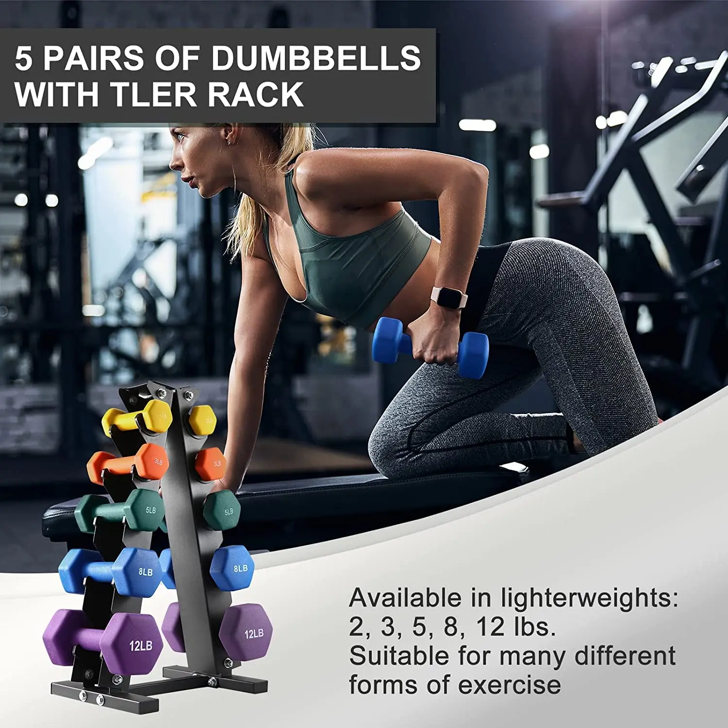 Neoprene Coated Hand Weights Dumbbells Set multicolor hex Dumbbell for Women and Men home gym fitness equipment