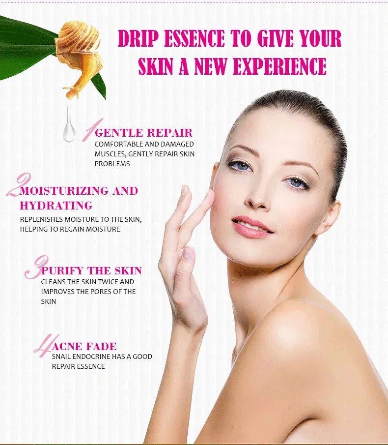 Organic Anti Aging Anti Acne Face Skin Care Serum Collagen Snail Repair Whitening Snail Serum For Face