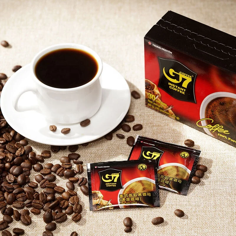 Wholesale Vietnam 30 Sachets Pure Soluble Black Coffee Powder American Style Instant Coffee