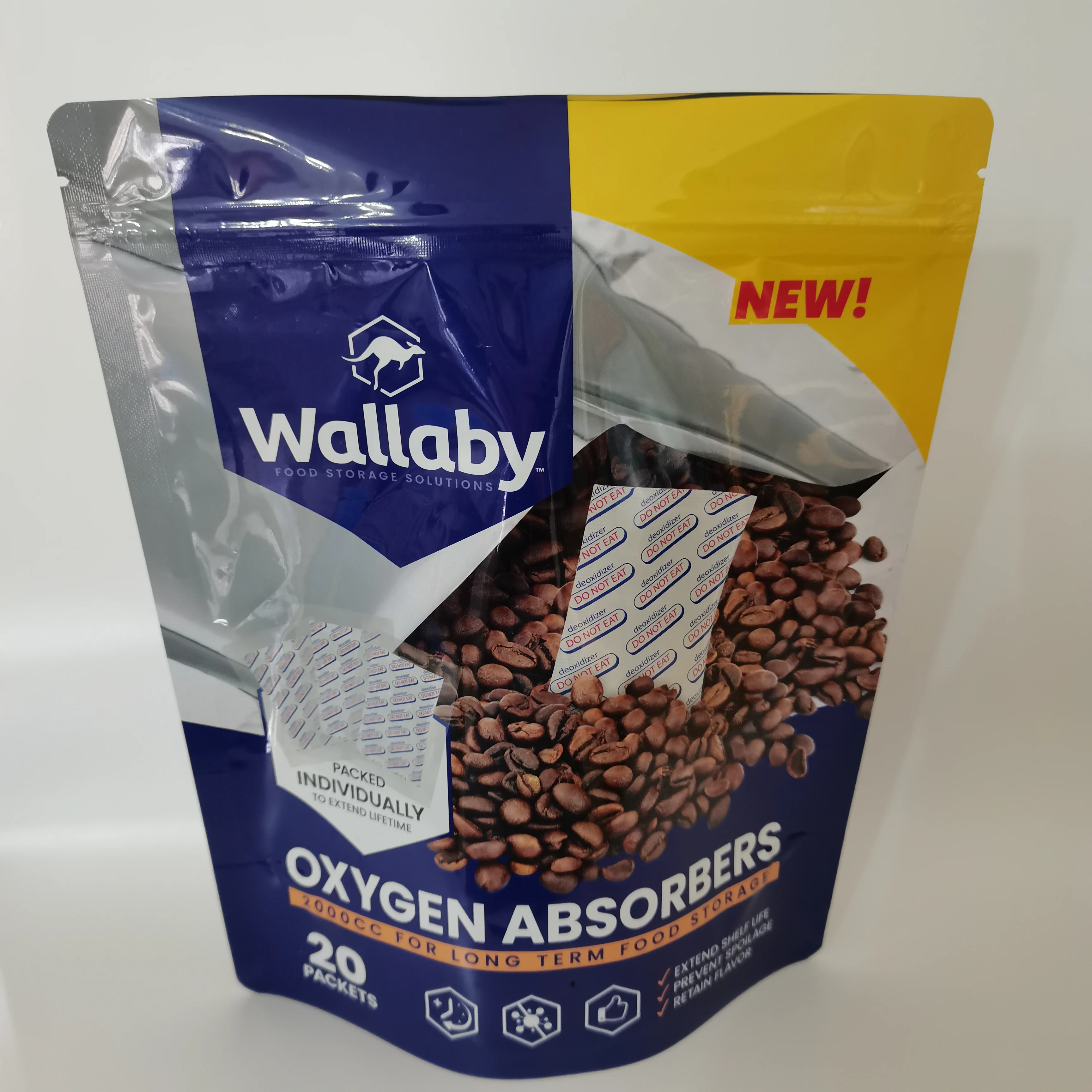 Wholesale custom logo plastic oxygen absorbers mylar packaging bag
