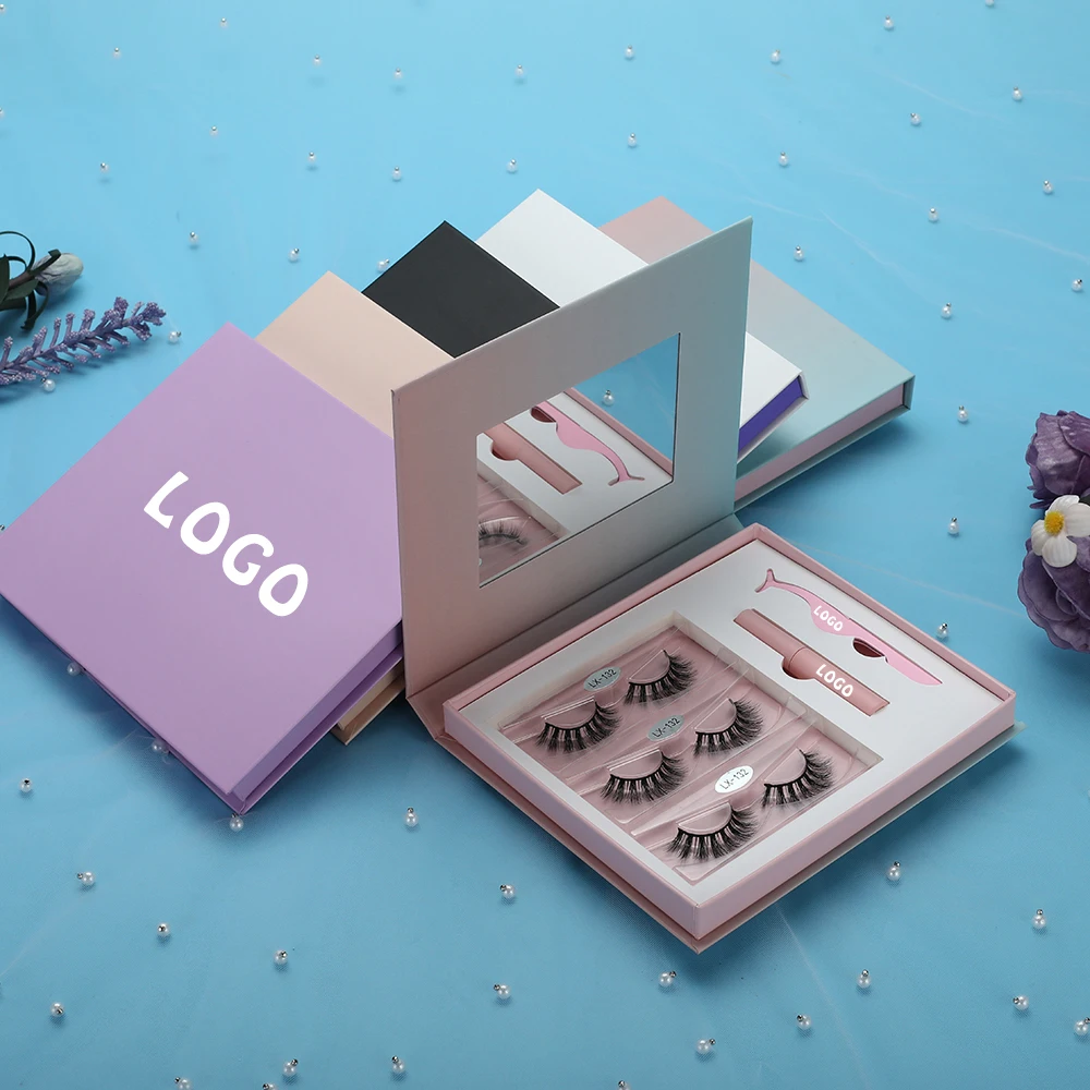 wholesale Custom magnetic eye lashes kit and 3D mink magnetic eyelash set with false eyelash magnet eyeliner lashes