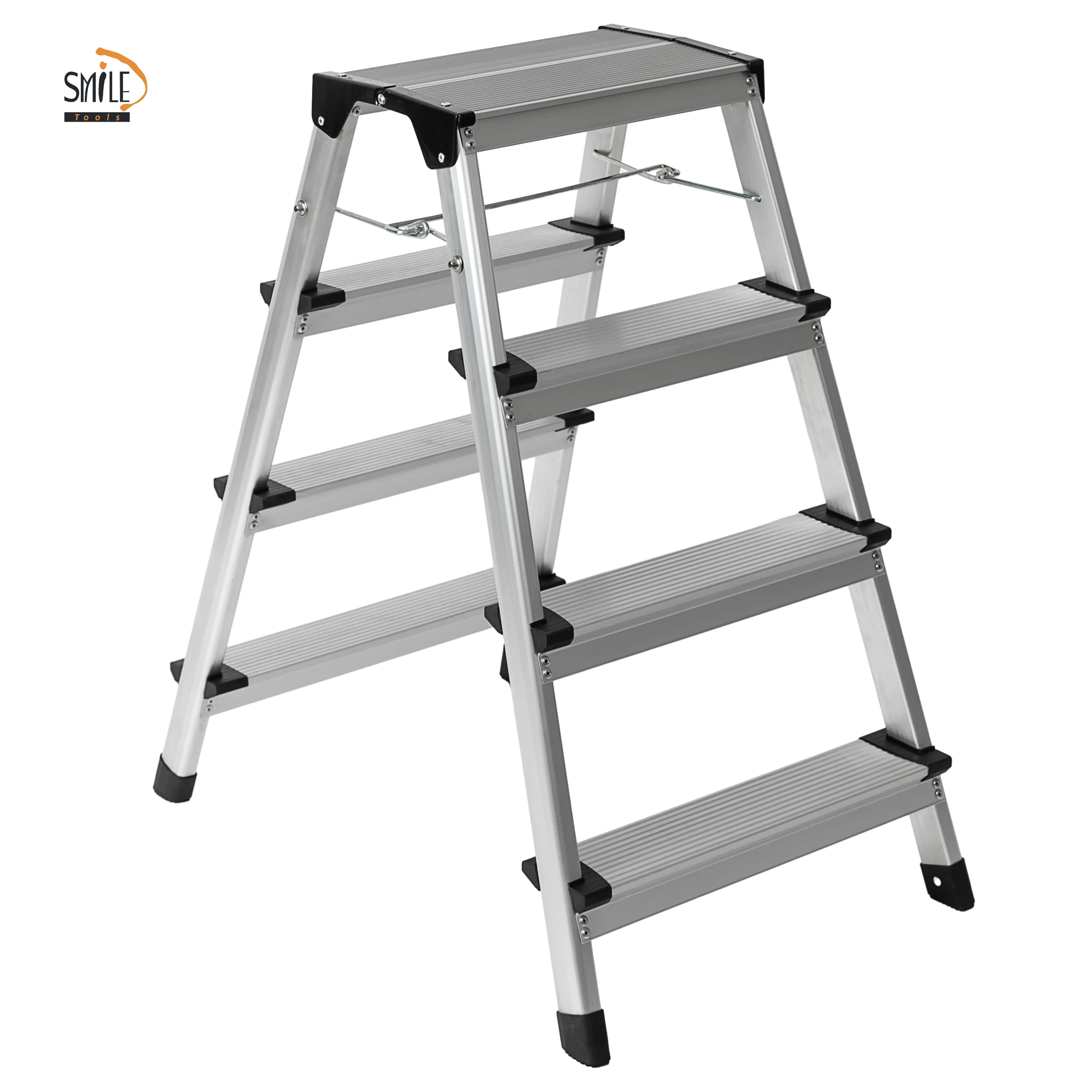 EN14183 Portable Stairs Aluminum Ladder Foldable Ladders 4 Step Stool Ladder For Home