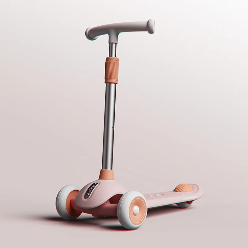 3 in 1 Light Wheels Kick Scooter Adjustable Lean-to steer Pole Pro baby Scooter Light Seat With Music Foldable kids Scooter