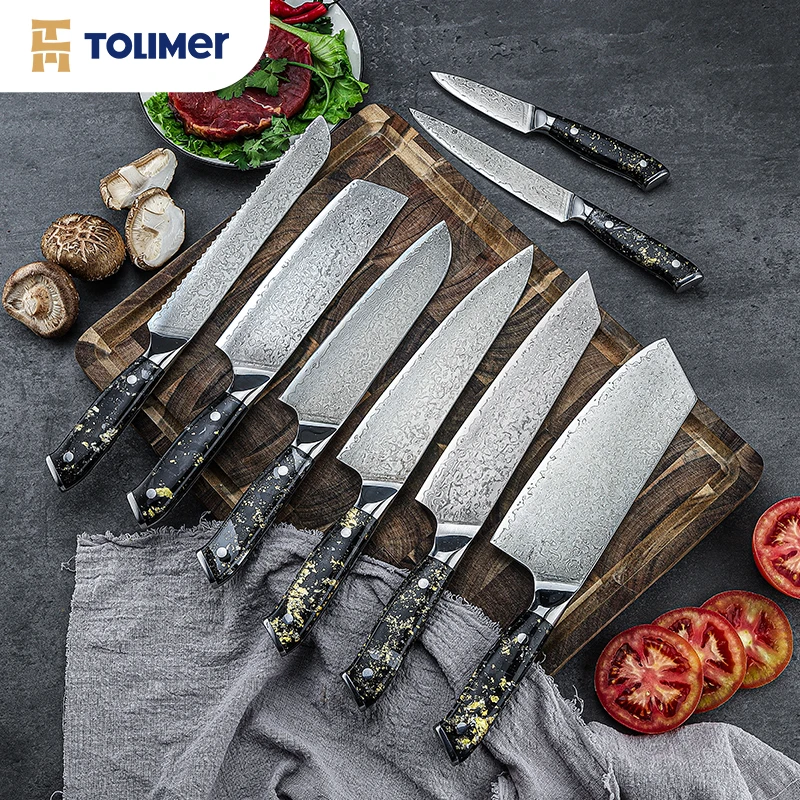 High end Japanese Kitchen knives set 67 layers 9cr14Mov Damascus steel Chopping knife for kitchen