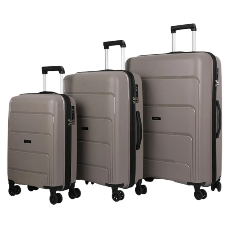 Tinho new fashion design suitcase three sets PP material spinning wheel comfortable fashion generous design