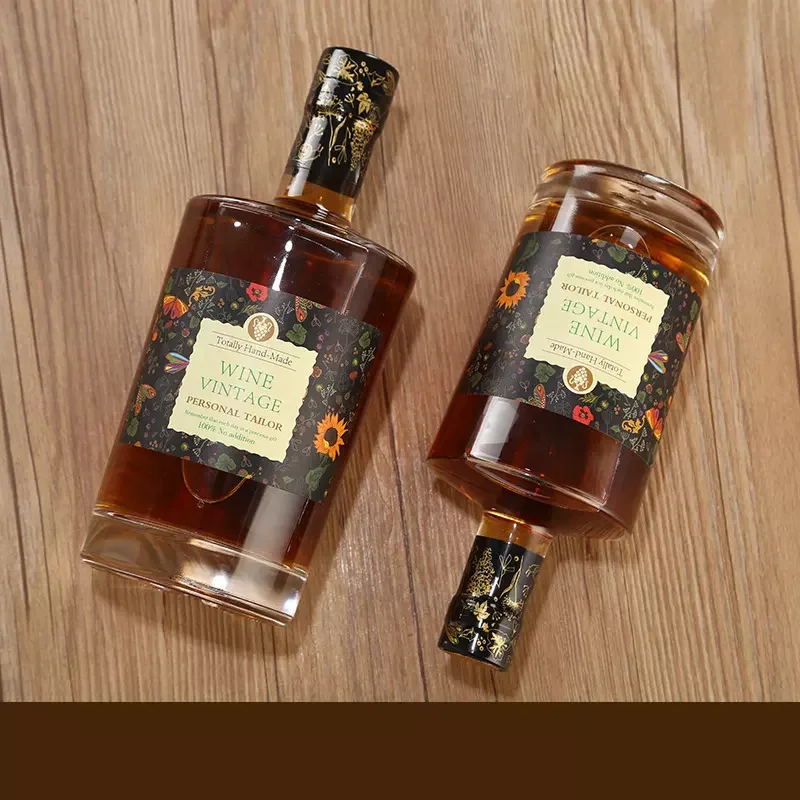 Wholesale custom empty Clear wine bottle 100ml 250ml 500ml 700ml 750ml vodka gin brandy whiskey wine bottles with corks