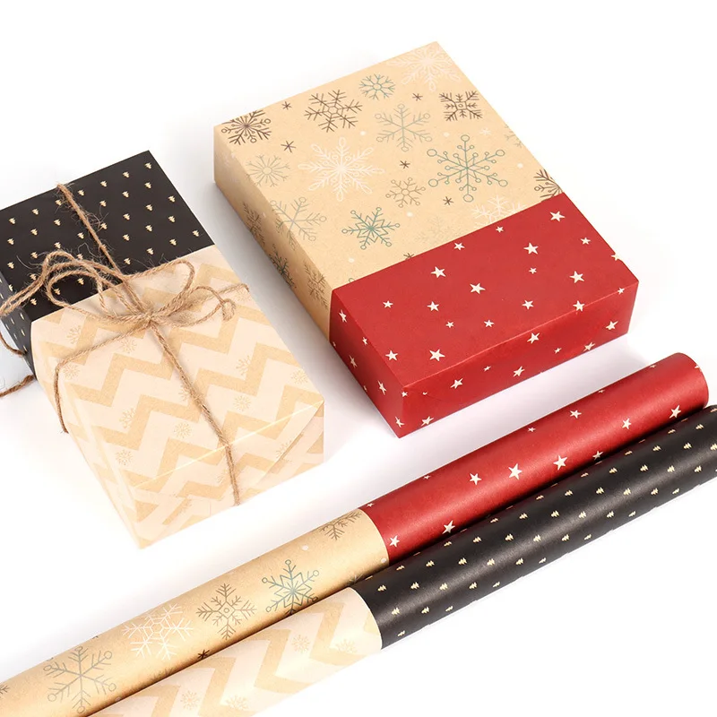 Craft Paper Colorful Star Dots Wrapping Paper Roll For Wedding Kids Birthday Holiday Baby Gift Wrap Crafts Paper Decor