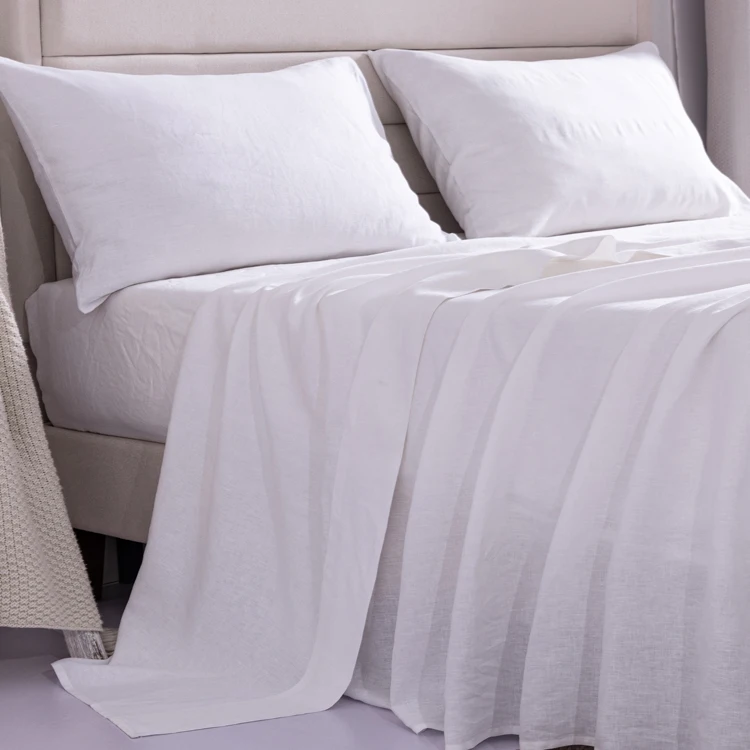 Oeko-tex Pure linen 100% French flax linen bedding sets 7 pieces luxury bed linen sheet sets Vintage europa Bedding sets