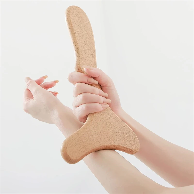 Wood Gua Sha Lymphatic Drainage Massager One-Handed Body Sculpting Wooden Therapy Massage Tools for Maderoterapy