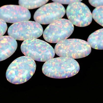 Hot Sale Oval Shape Cabochon Wholesale Lab Created Opal Oval High Grade Quality Ethiopian Fire Opal Cabochon Loose Gemstone Heat