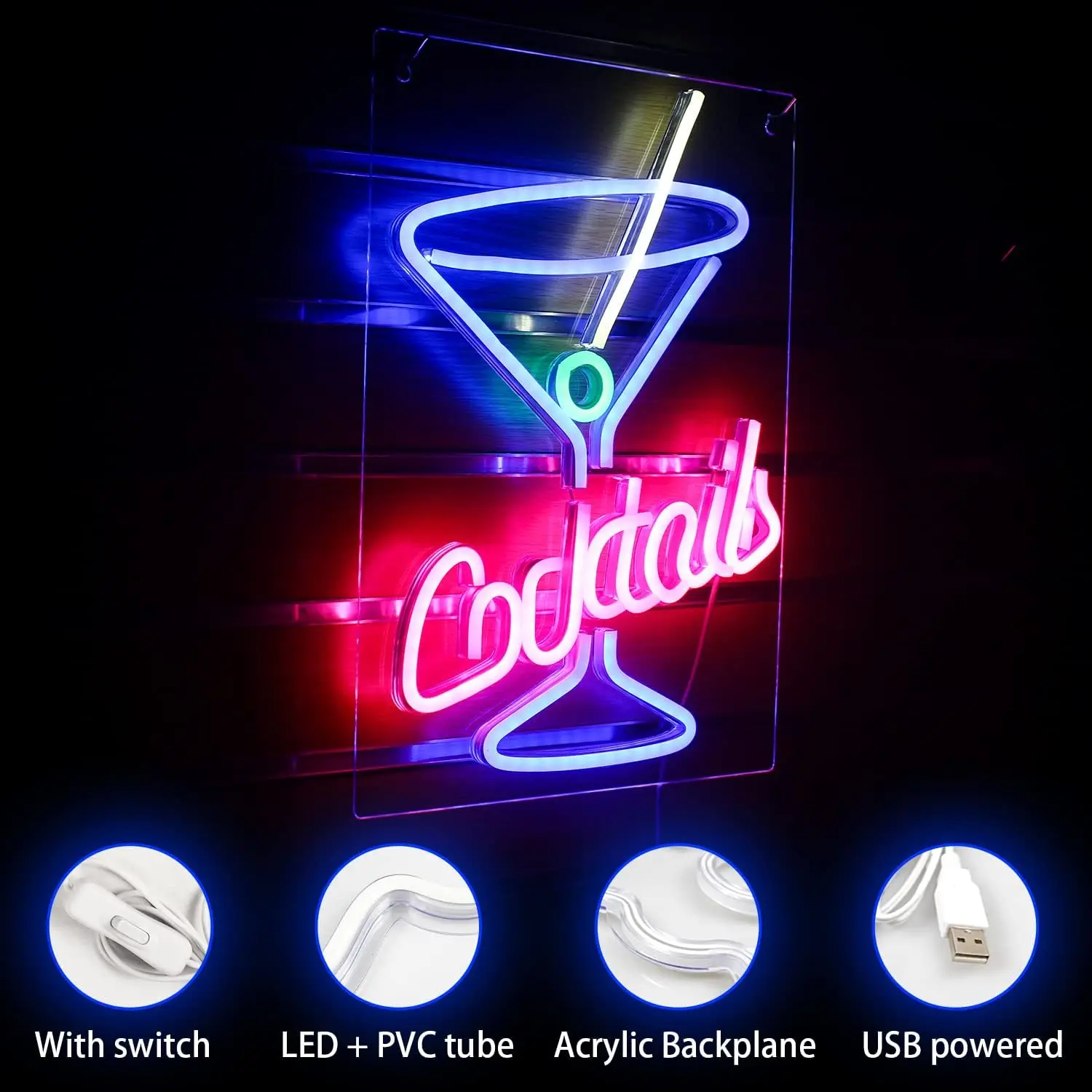 Neon Signs Drink Display Neon Sign for Wall Decor Dimmable Acrylic Milk Tea Light Up Sign Neon Light