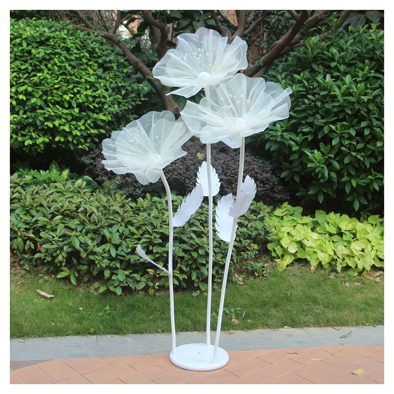New wedding props flower road lead iron flower for activity arranges gauze flower silk screen