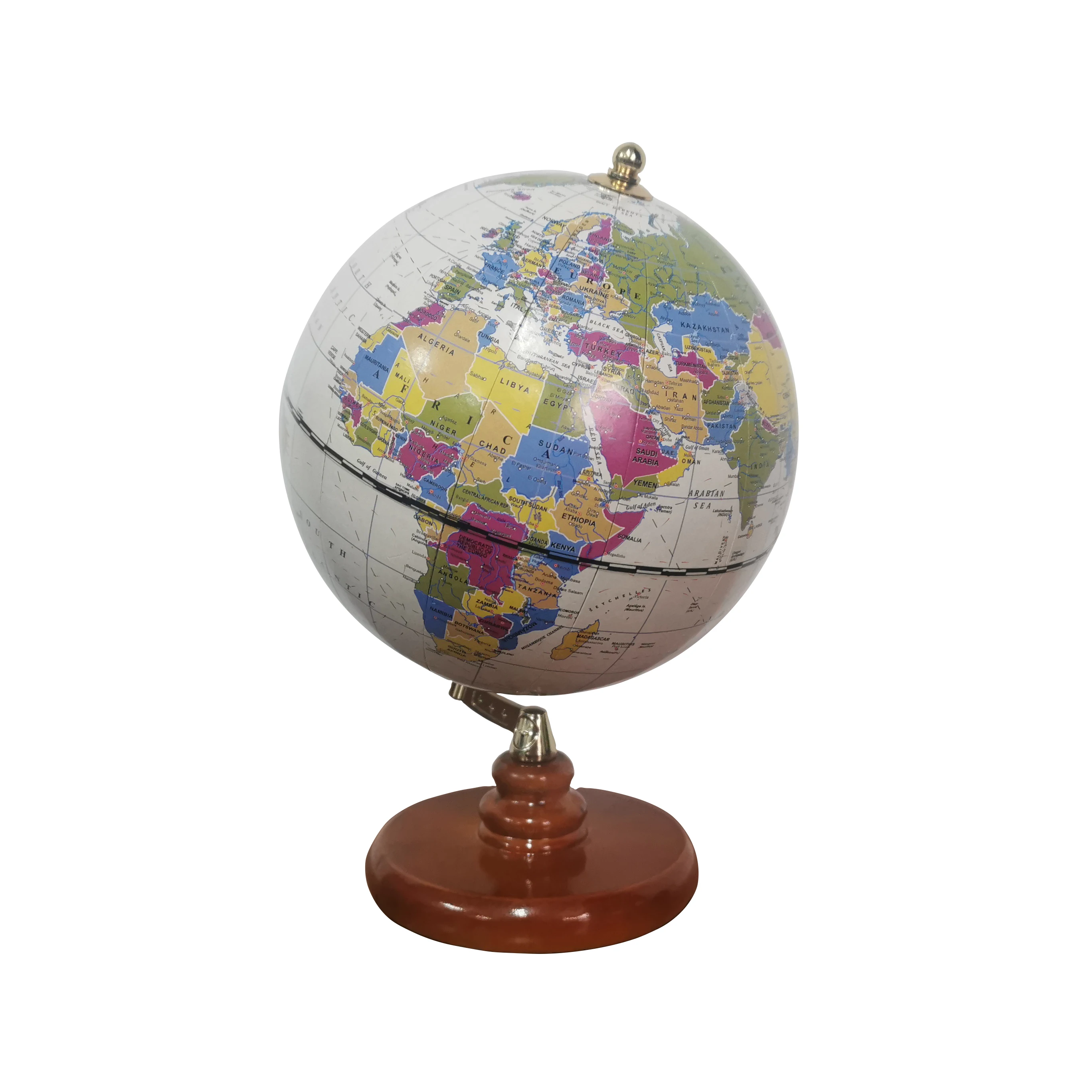14cm desktop rotating world map globe decoration wholesale high-quality wooden base design