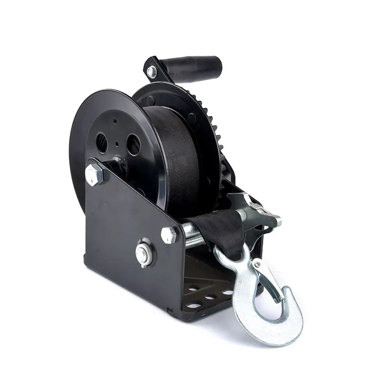 Portable mini  manual hand winch with rope gear winch 1600lbs anchor winch for towing boat