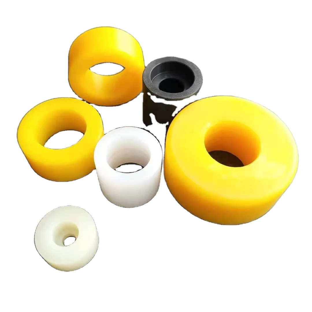 custom PTFE plastic bushing nylon flange insulating sleeve bush with spiral slot POM sleeves for bolts