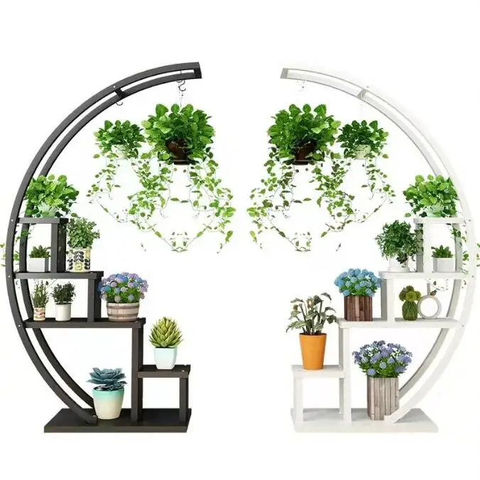 Hot Sale Indoor Flower Plant Stand of Metal Wooden Plant Holder Shelf Rack for Flower & Indoor Plants Home Decor