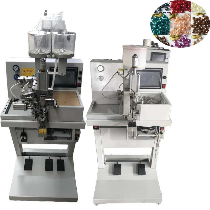 Automatic nail pearl attaching beads punching machine