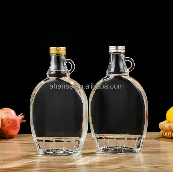 150ml 250ml 375ml 500ml food grade  maple syrup glass bottle for syrup with different cap