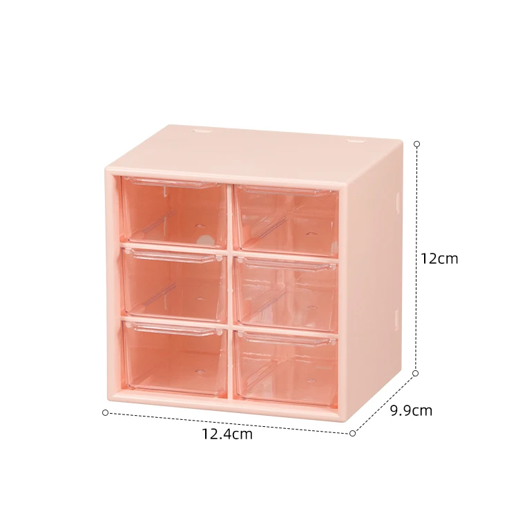 6-grids PS Factory wholesale Household products desktop storage plastic Jewelry storage box Stationery storage box for sale