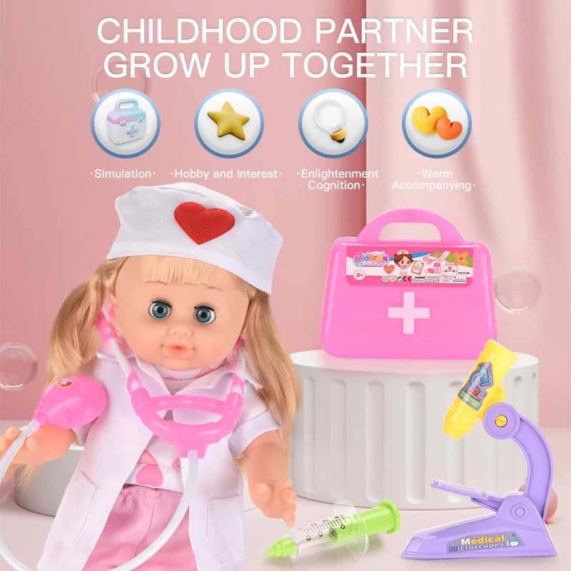 Pretend Play Set,Baby Doll Doctor Kit for Kids Includes 15 Inch Baby Doll Toy,Reborn Baby Dolls