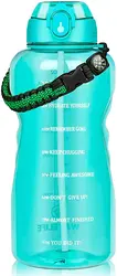 Large Half Gallon/64oz Motivational Water Bottle with Time Marker & Straw,Leakproof Tritan BPA Free Water Jug,Ensure You Drink E