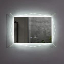 Smart Touch Screen Bathroom Defogger Anti-water Led Mirror With Time And Temperature