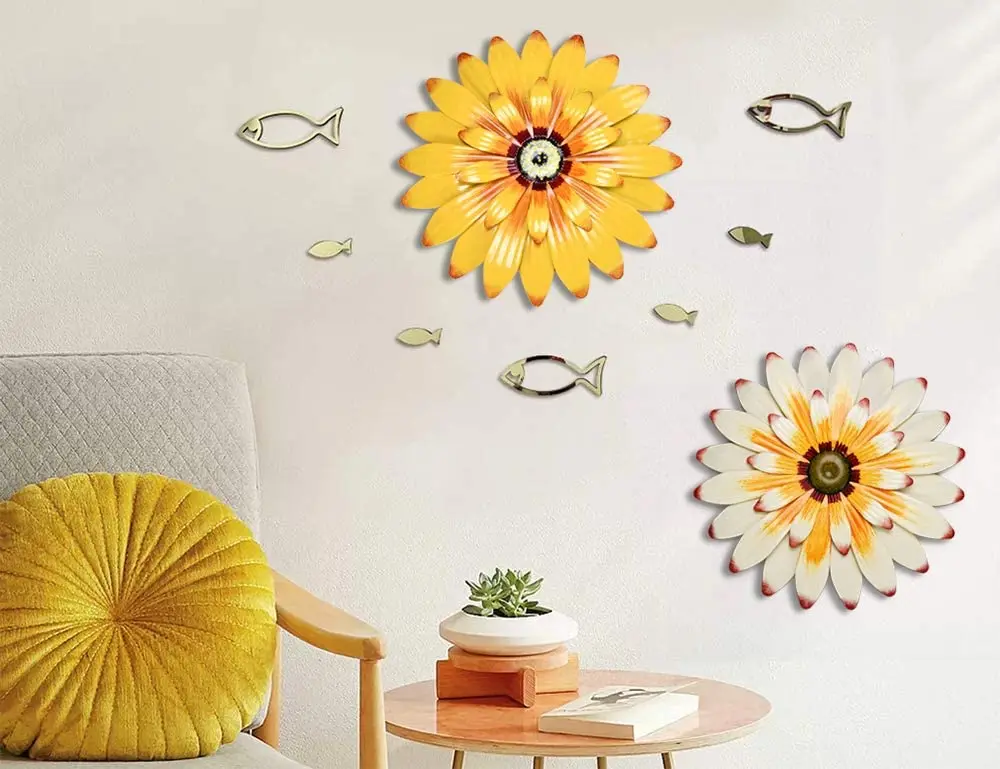 Metal Sunflowers wall decoration hanging in the bedroom living room bathroom office home decoration