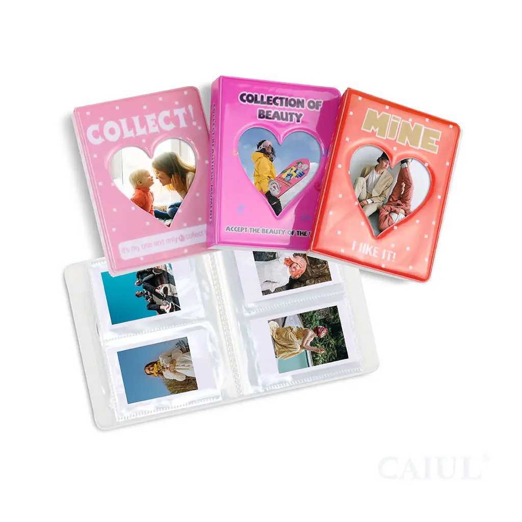 64 Pocket Custom pattern Kpop Photocard Holder Book PVC Waterproof Love Hollow photo album For Fujifilm instax Mini 11 Film
