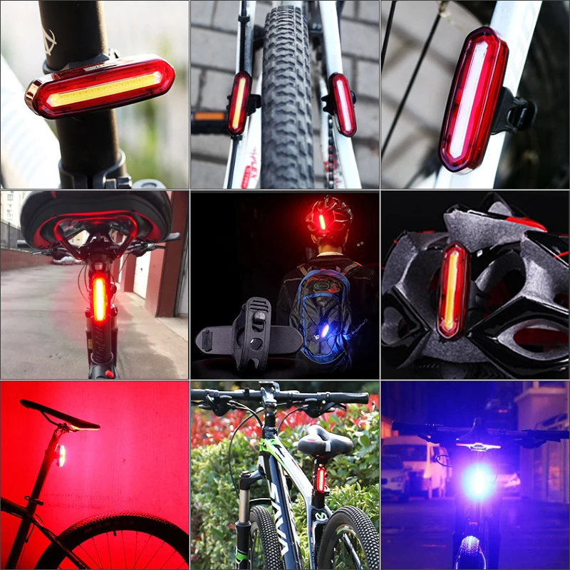 AT Led Usb Chargeable Mountain Bike Headlight Cycling Light Tail-lamp Bicycle Taillight Waterproof Mountain Bike Light