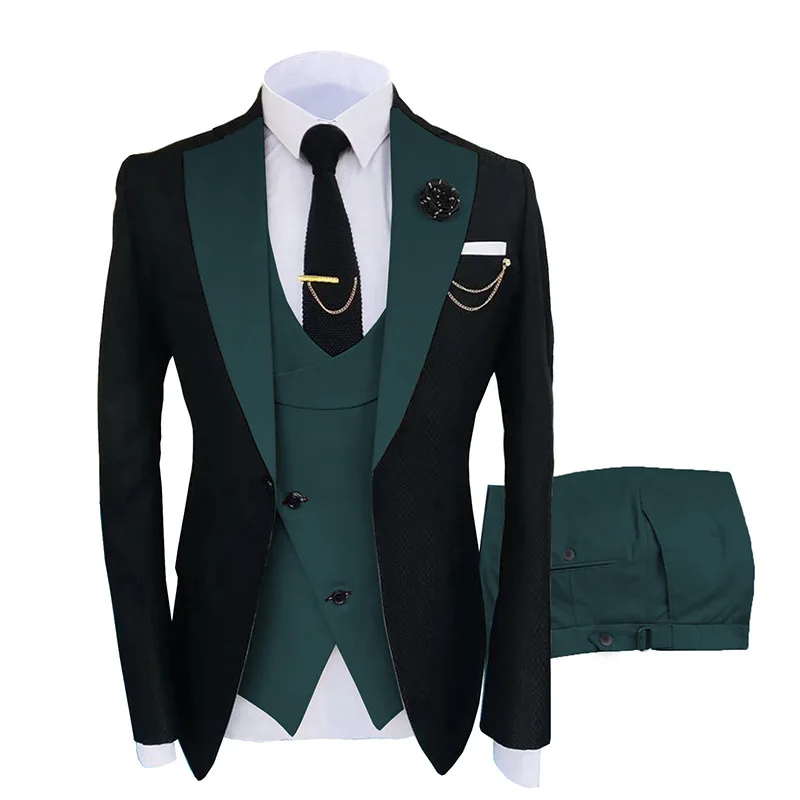Men s Formal Gentleman Suit Collection 2024 Slim Fit Wedding Tuxedo Set with Custom Designs