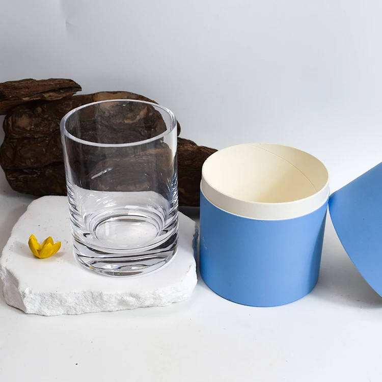 glass candle jars modern thick tall luxury chic soya geo candle vessels containers wholesale with tube box