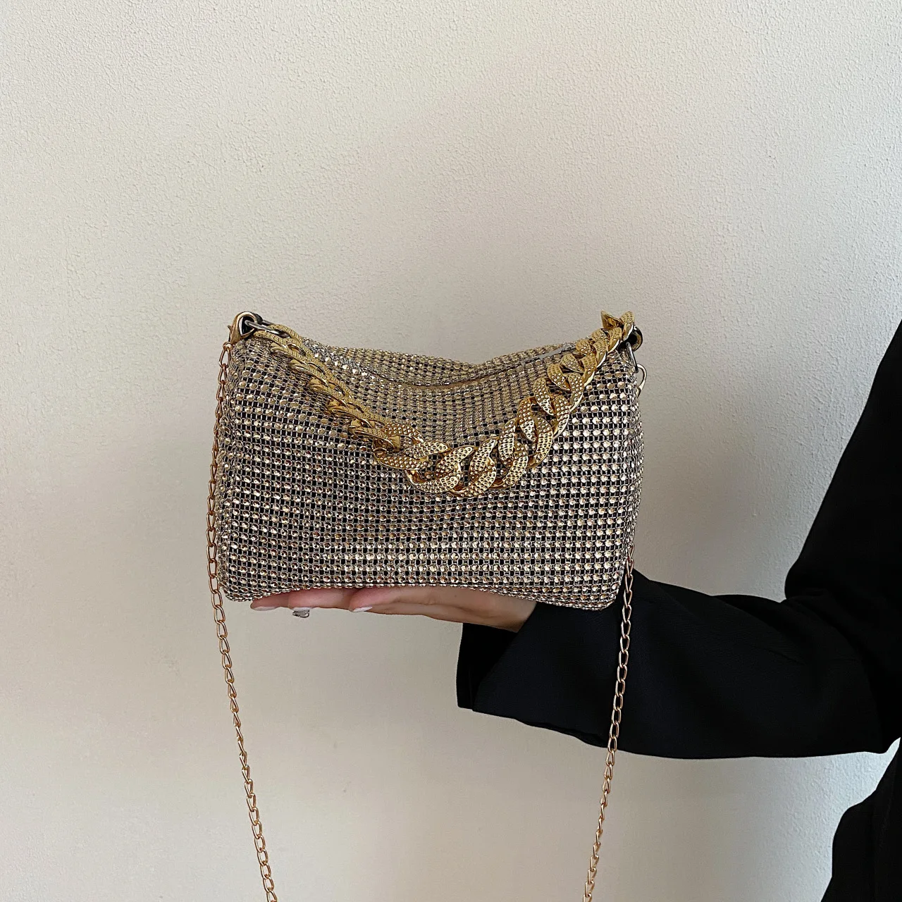 2024 new popular Korean style fashion trend bright diamond clutch purses and handbags china side shoulder crossbody bags ladies