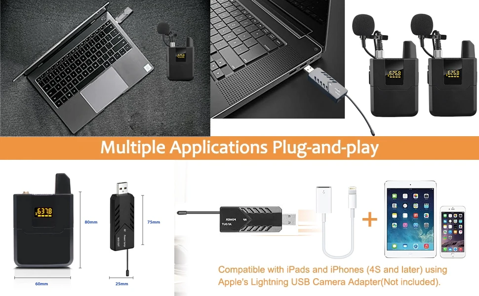 Гарнитура с микрофоном воротник USB компьютера петличный мини беспроводной микрофон для камеры телефона учитель интервью церкви Потоковое вещание