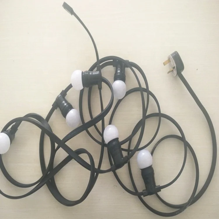 ip65 waterproof Black flat cable b22 /e27 garland G45 Golf ball festoon light for party with British plug