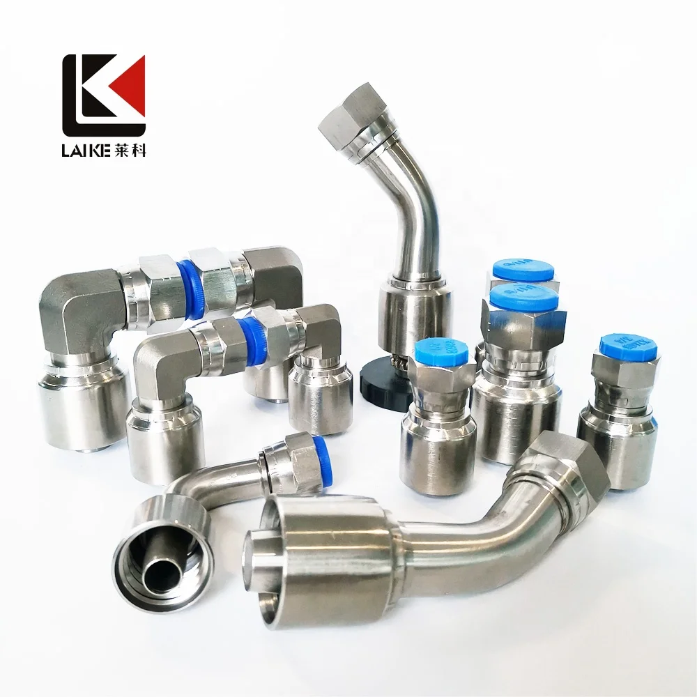 Stainless Steel One Piece Hydraulic Hose Fitting Parker 43 Series Straight Elbow Compact in NPT JIC ORFS BSP METRICE DIN
