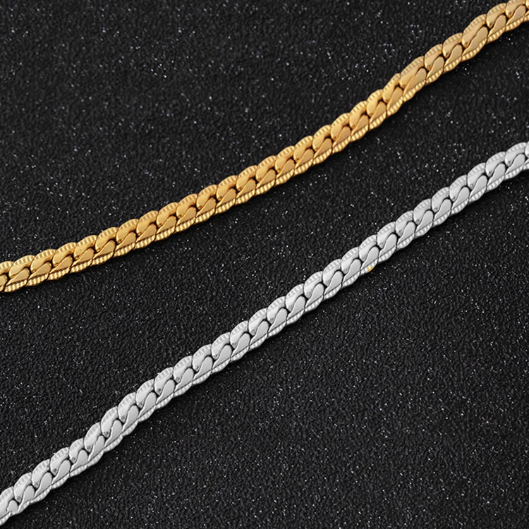 
Simple Plated Gold Copper Chain Necklaces for Women Men Fashion Jewelry Accessories 