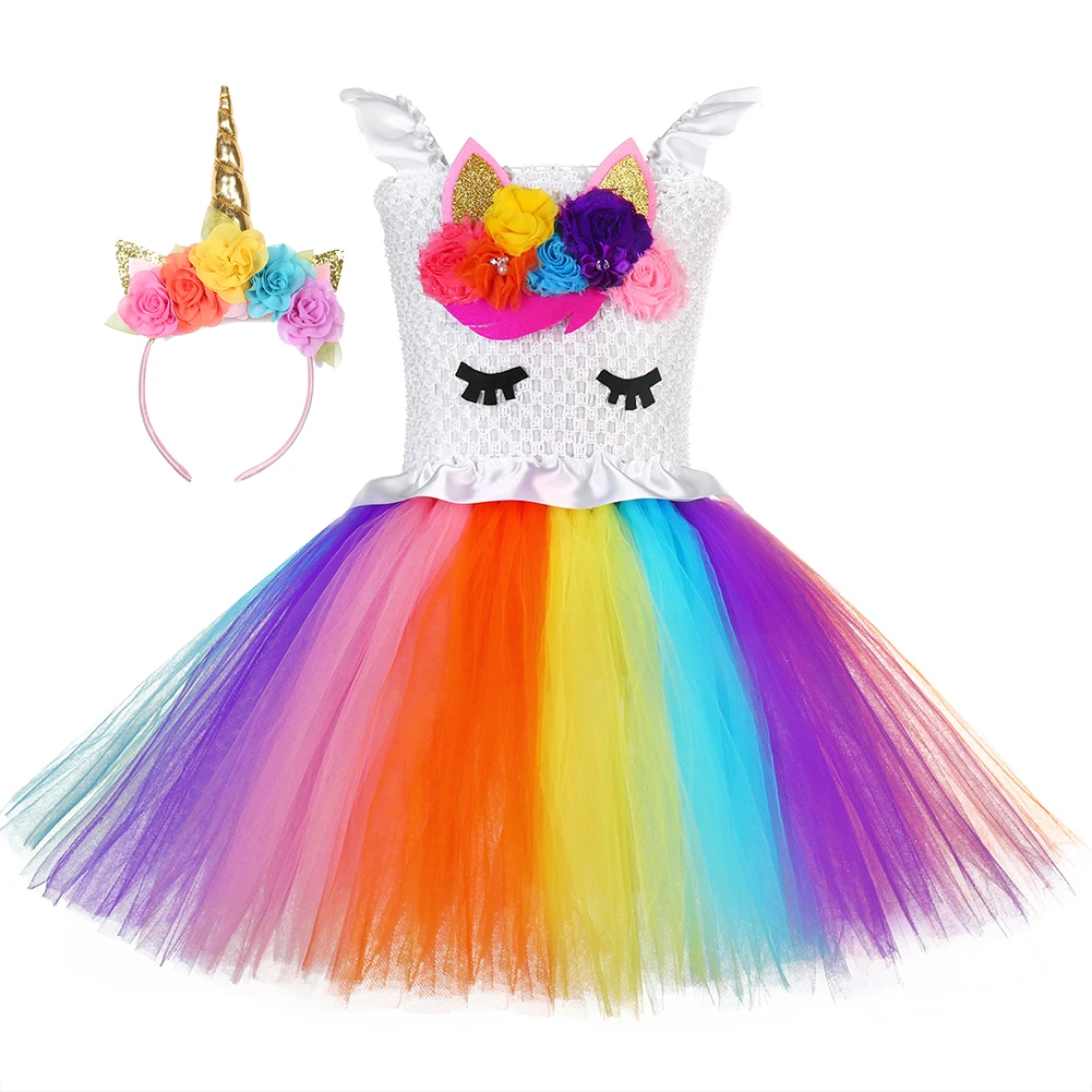 Good Selling Pastel Chiffon Tutu Dress Kids Ball Gown Party Unicorn Costume Outfit For Girls